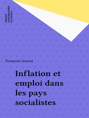 cover image of Inflation et emploi dans les pays socialistes